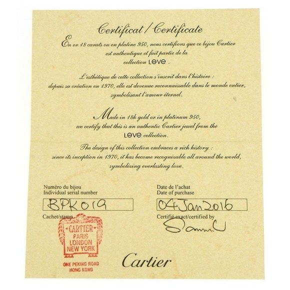 Cartier Bracelet Love B6038100 Circle Double Chain 2 Points Diamonds Total - Picture 10 of 10